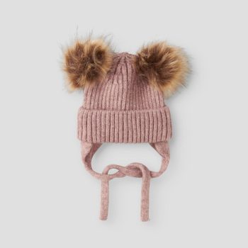 CAPPELLO MELANGE ROSA CON POMPON - Name it