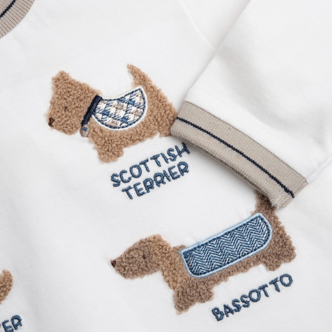 MAGLIA M/L B.CA CON RICAMI CANI - Chicco - immagine 2