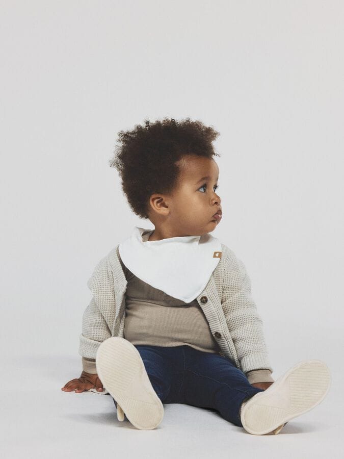 CARDIGAN A NIDO D'APE BEIGE - Name it - immagine 2