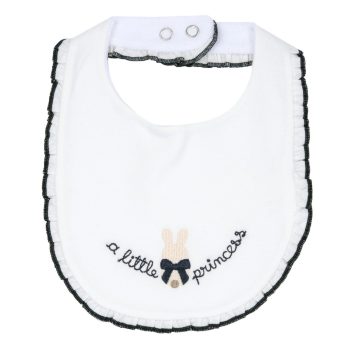 Bavaglino con Ricamo Coniglio e Smerlo Blu - Chicco