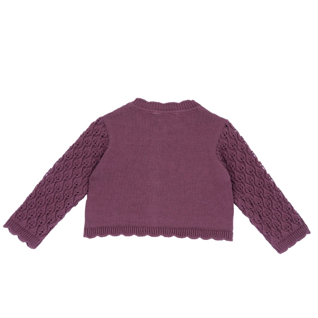 CARDIGAN LAVORATO A MAGLIA ROSA SCURO - Chicco - immagine 2