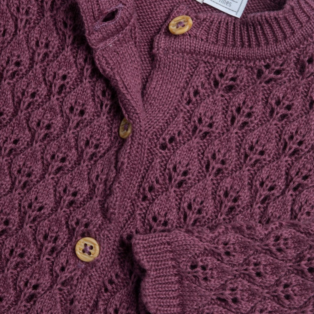 CARDIGAN LAVORATO A MAGLIA ROSA SCURO - Chicco - immagine 3