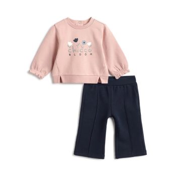COMPLETO FELPA ROSA CON PANTALONE BLU - Chicco