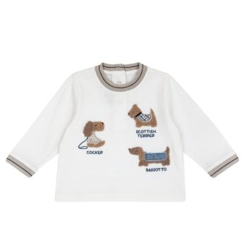 MAGLIA M/L B.CA CON RICAMI CANI - Chicco