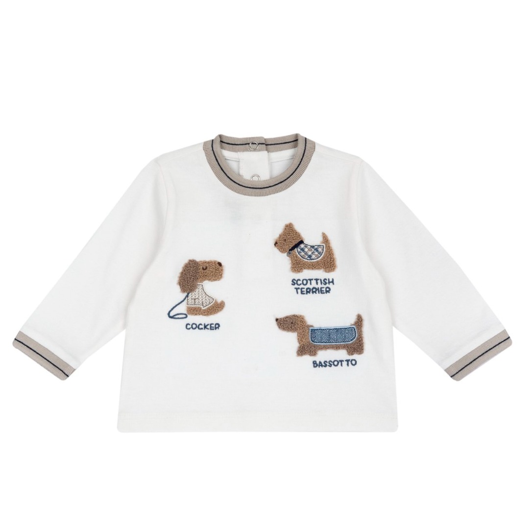 MAGLIA M/L B.CA CON RICAMI CANI - Chicco