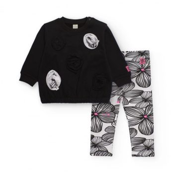 COMPLETO FELPA NERA CON LEGGINS FELPATI A FANTASIA - Tuc tuc