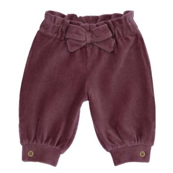PANTALONI VELLURO ROSA SCURO CON FIOCCO - Chicco