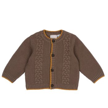 CARDIGAN MARRONE CON RIGO GIALLO - Chicco