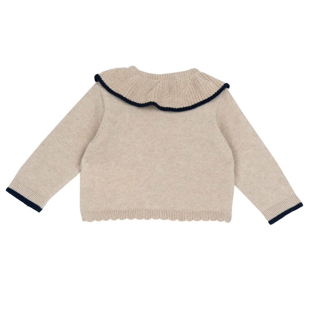Cardigan in Maglia Beige con Bordo blu - Chicco - immagine 2