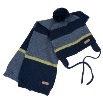 SCIARPA E CAPPELLO CON PONPON MELANGE BLU - Chicco