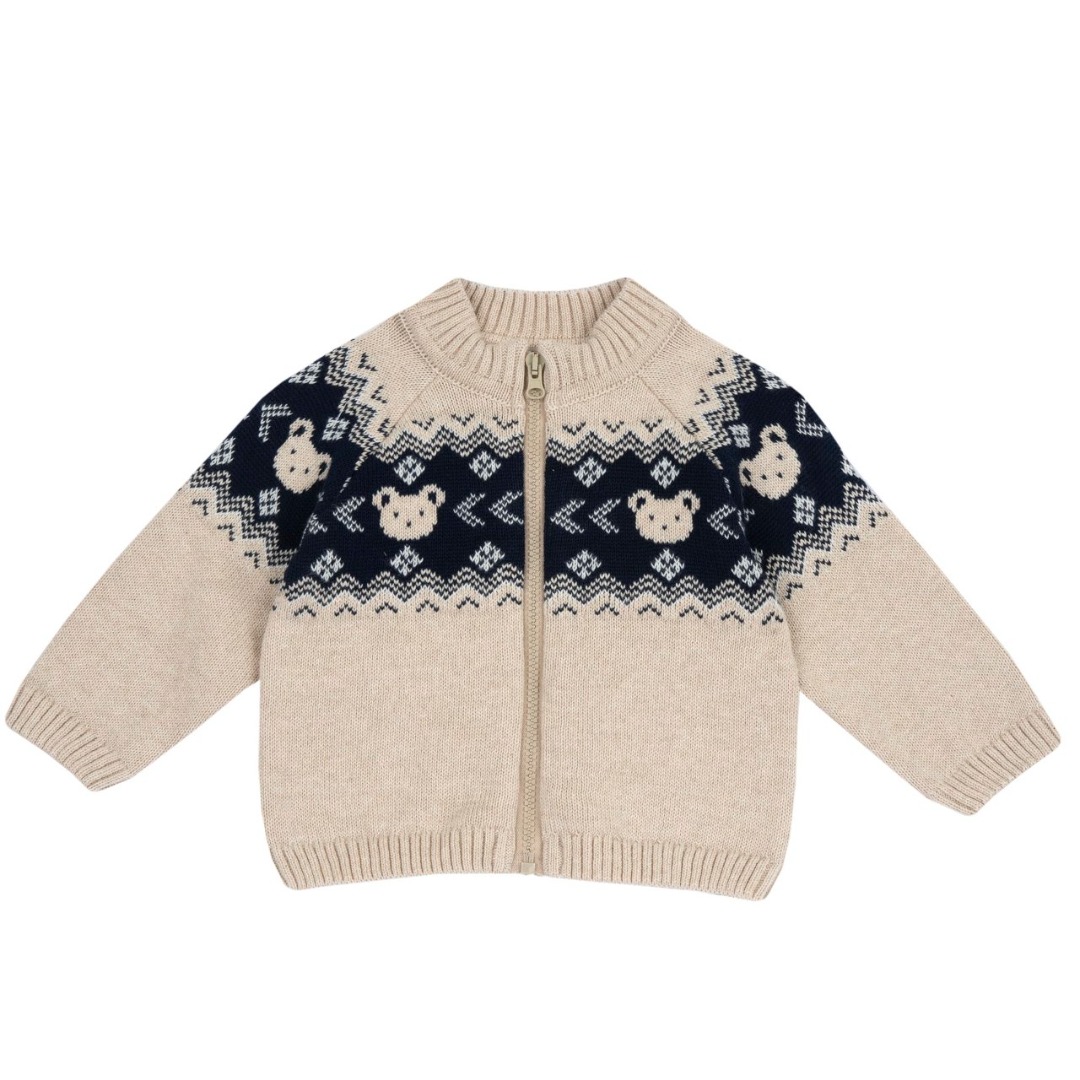 CARDIGAN IN MAGLIA CON ZIP BEIGE - Chicco