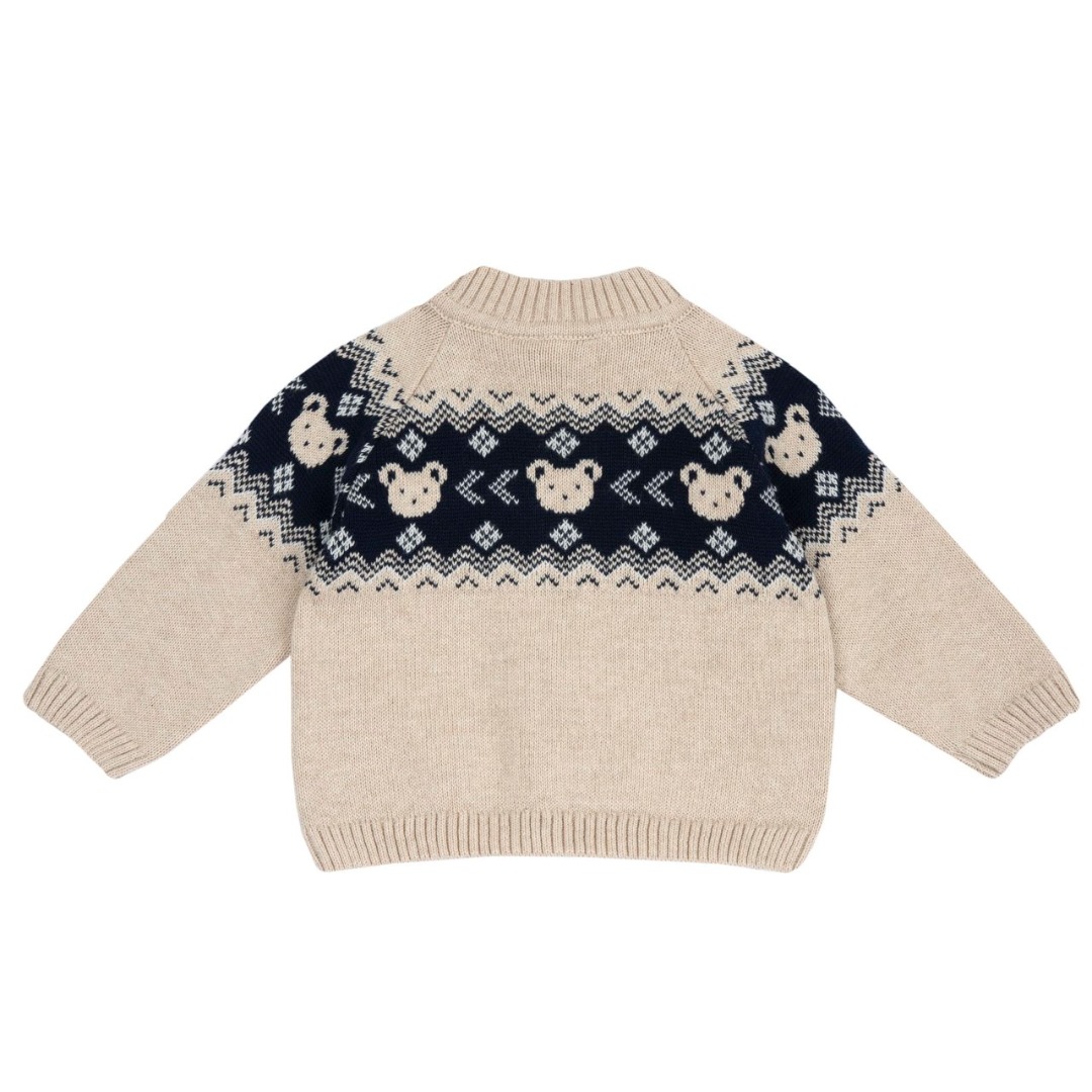 CARDIGAN IN MAGLIA CON ZIP BEIGE - Chicco - immagine 2