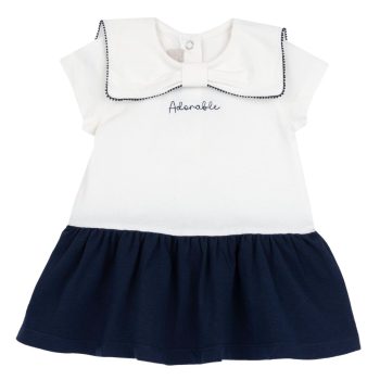 Abito M/C in Cotone Bianco e Blu - Chicco