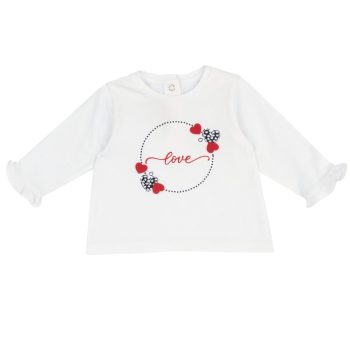 Maglietta M/L Bianca grafica Love - Chicco