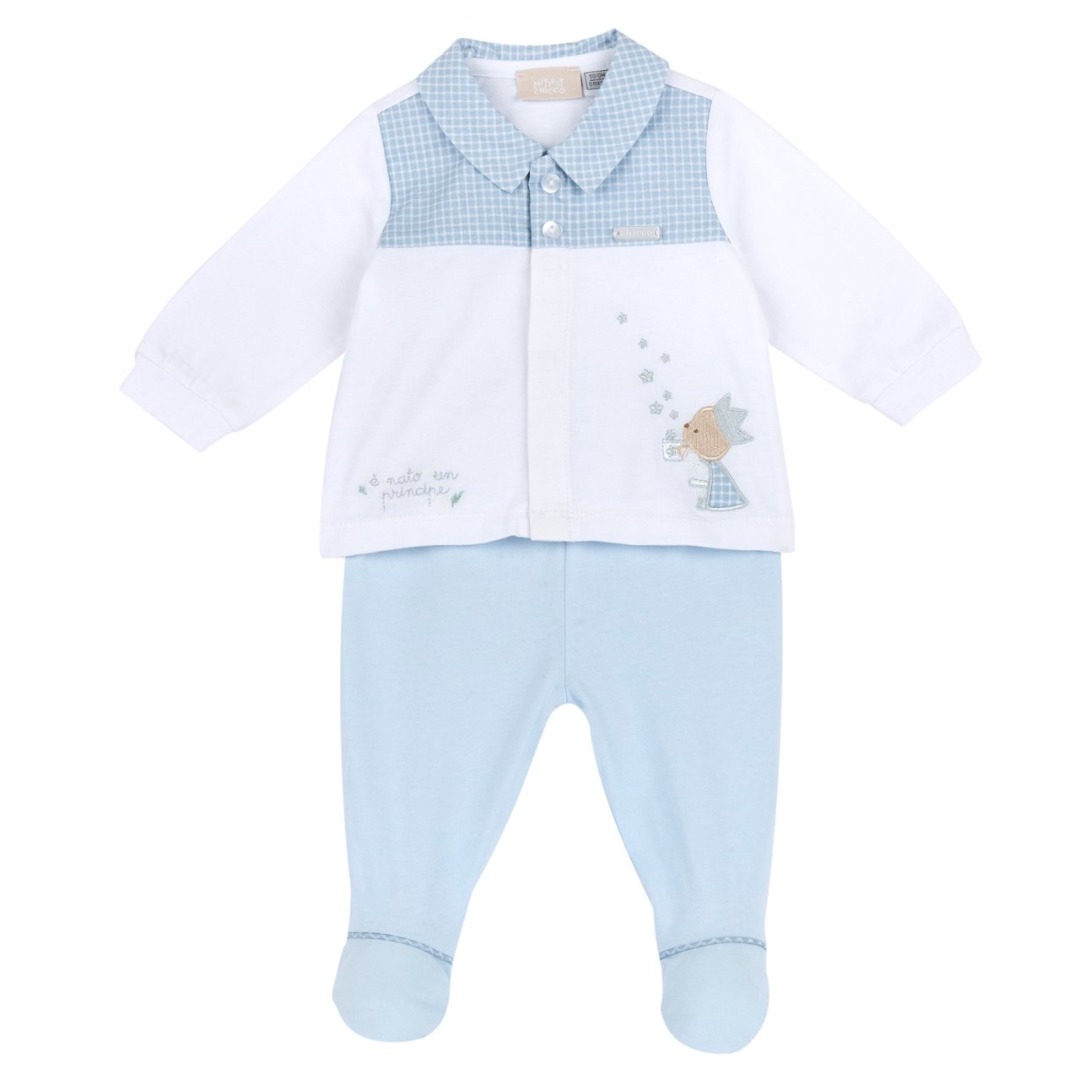Set T-shirt M/L a Quadri e Ghettina Celeste - Chicco