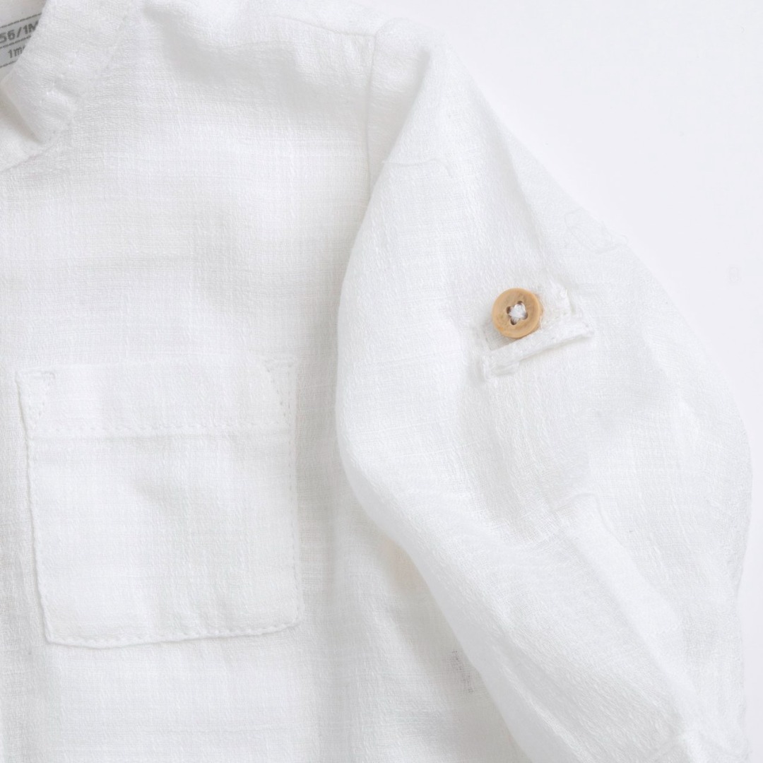 Camicia M/L Bianca Lino - Chicco - immagine 3
