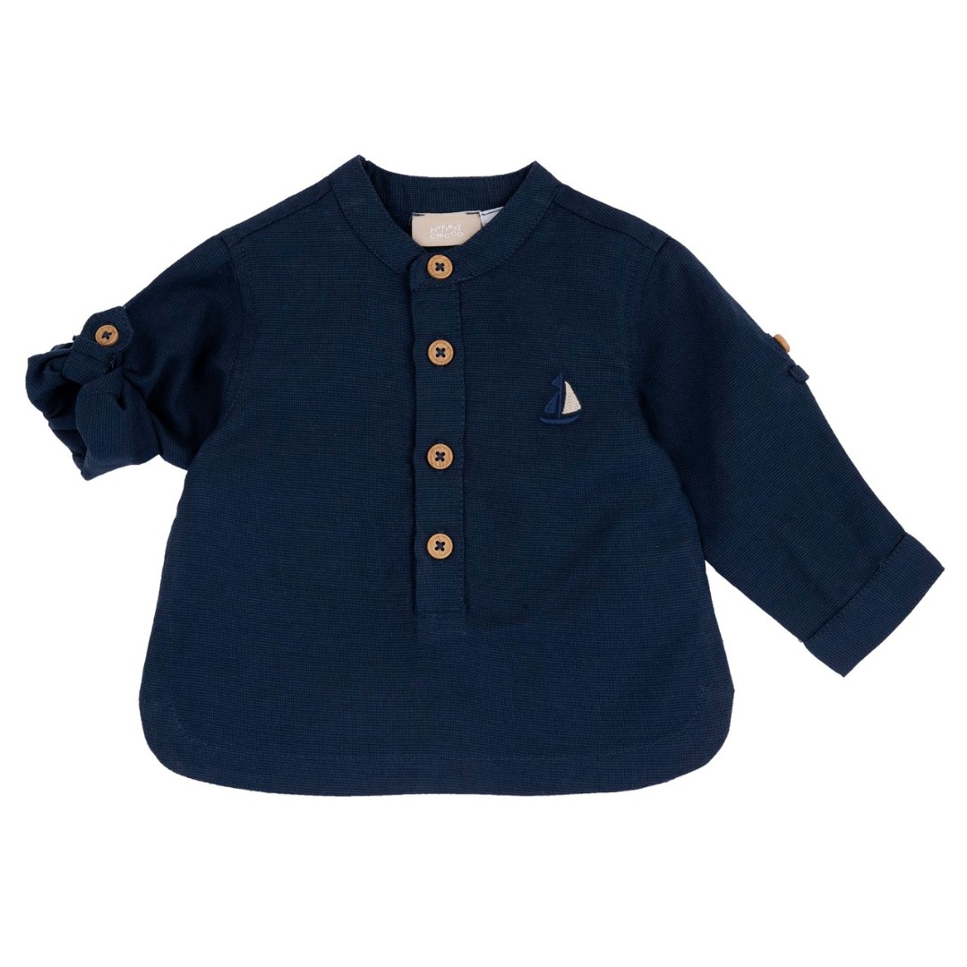 Camicia M/L Collo Coreano Blu - Chicco