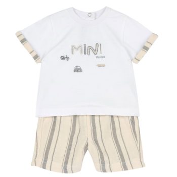Set T-shirt M/C e Pantaloncino Fasciato Beige/Blu - Chicco
