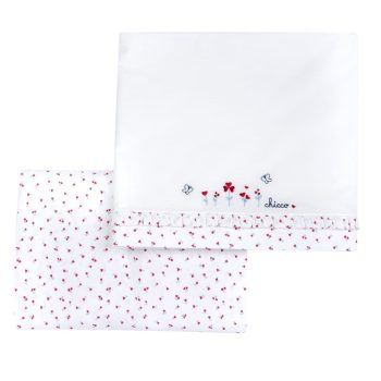 Set Lenzuola Carrozzina Cuoricini Rossi - Chicco