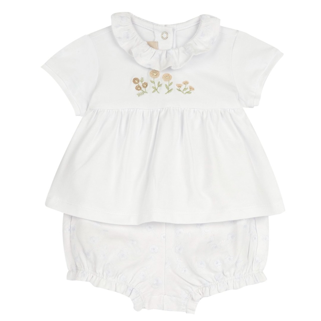 Set T-shirt M/C B.ca e Culotte Ricamata - Chicco