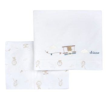 Set Lenzuola Carrozzina Orsetto Aeroplano - Chicco