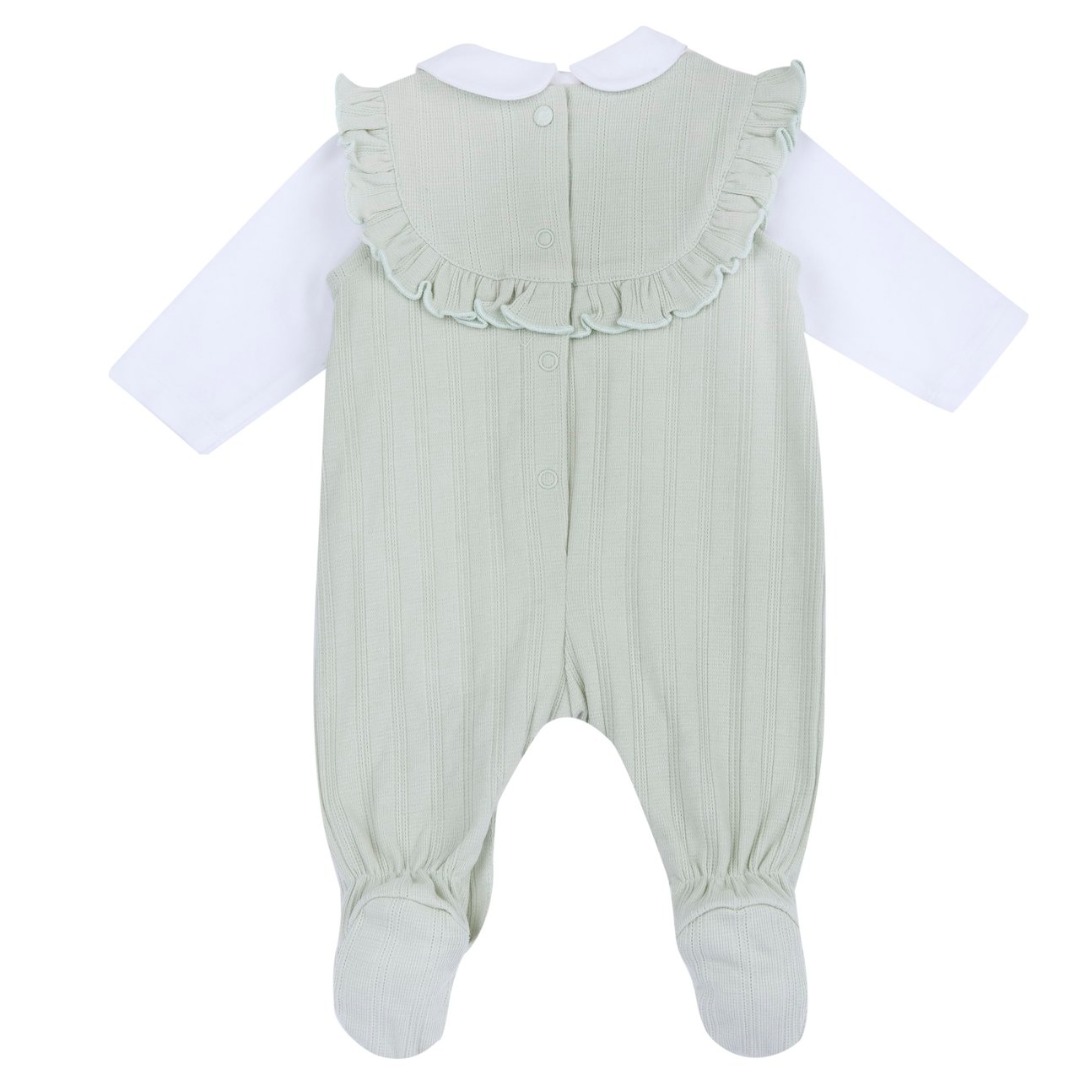 Completo Salopette Menta con Body Bianco - Chicco - immagine 2