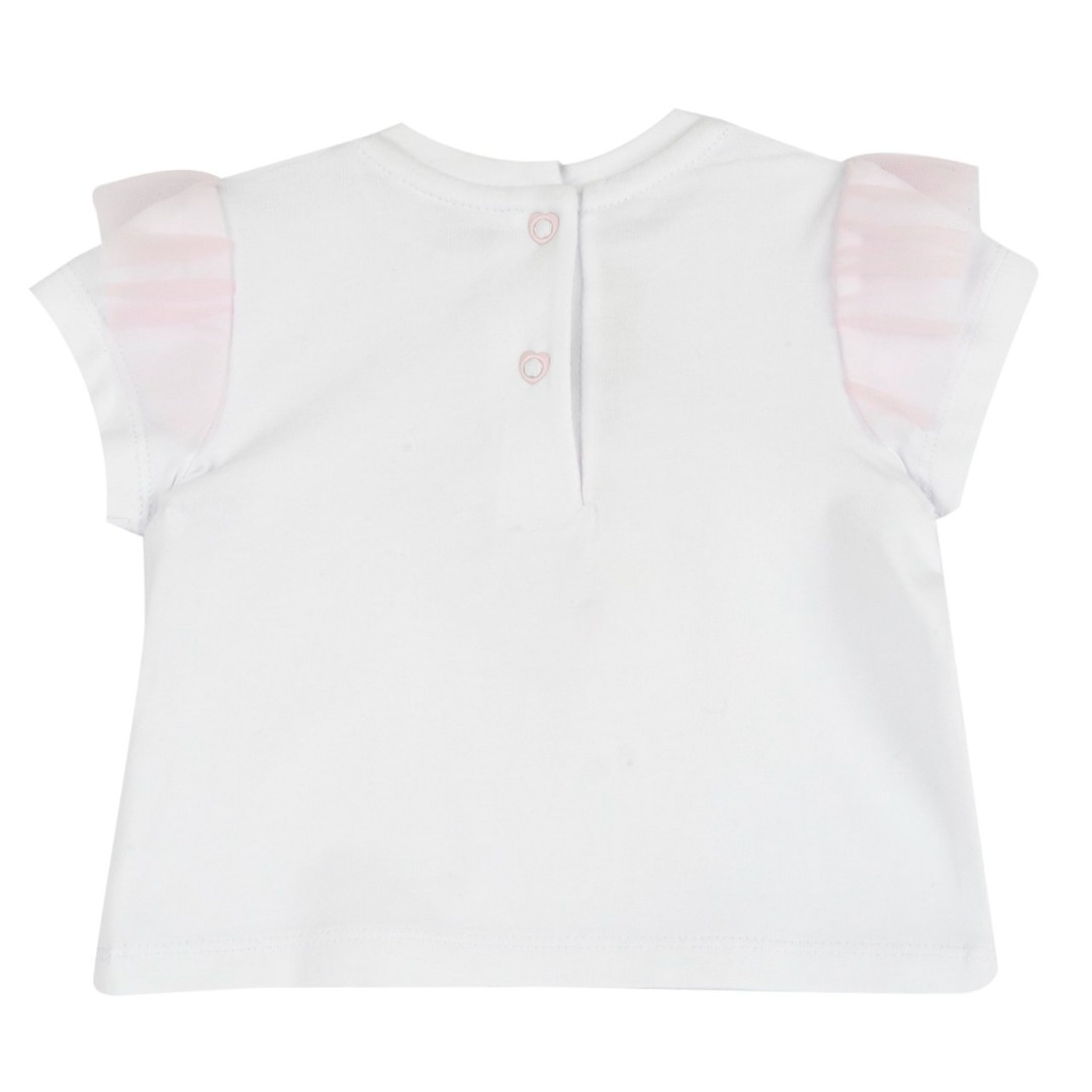 T-shirt Bianca con Vonlant in Tulle Rosa - Chicco - immagine 2