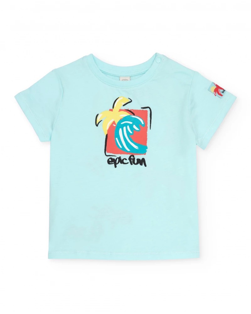 T-shirt Verde acqua con Chiusura Automatica - Tuc tuc