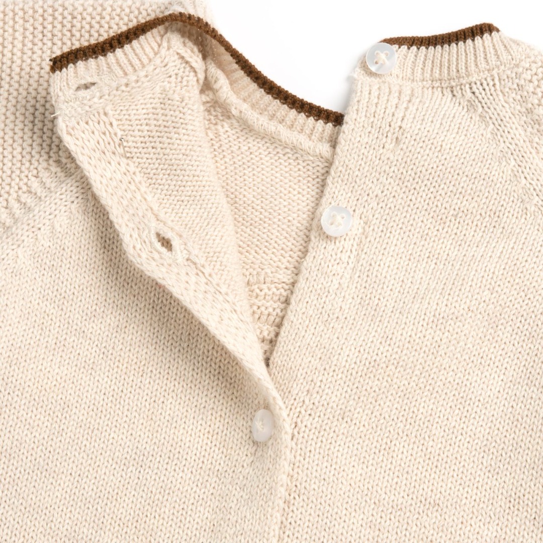 Tutina Aperta Interno Gamba in Maglia Beige - Chicco - immagine 4