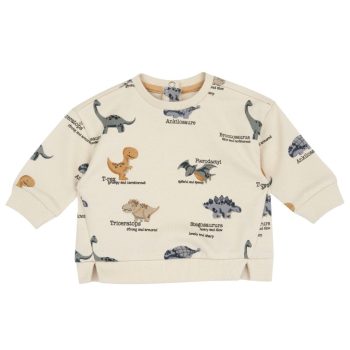 Felpa Girocollo Dinosauri Beige - Chicco