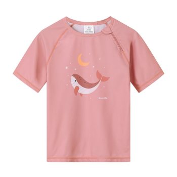 T-Shirt Nuoto UV Pink Whale 1/2 Y - Monneka
