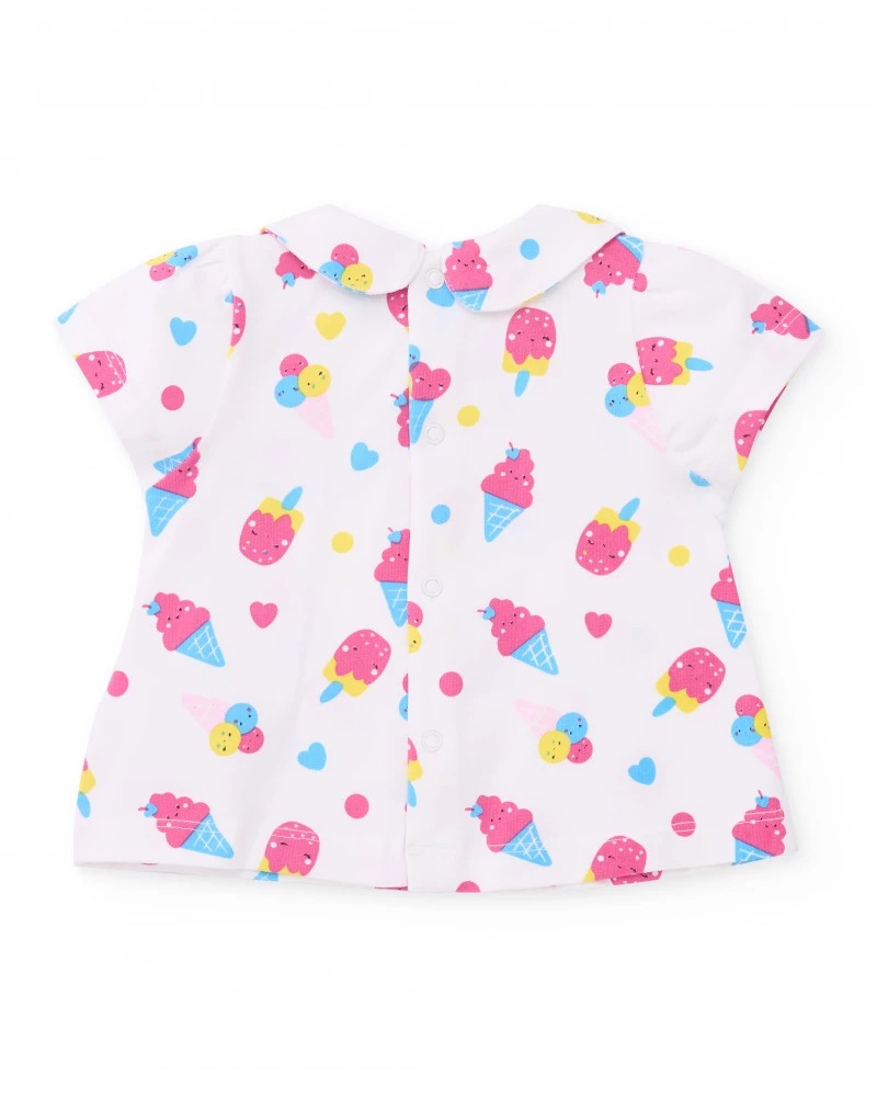 Completo Maglia M/C Stampa Gelati e Short Rosa- Tuc tuc - immagine 4