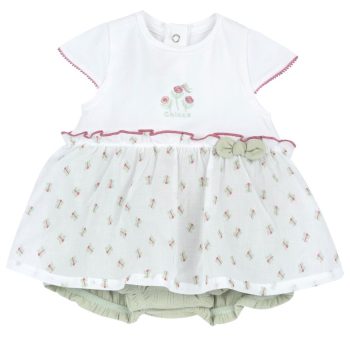 Pagliaccetto a Fiori con Culotte Verde - Chicco