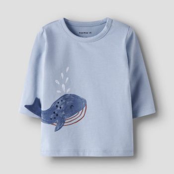 T-shirt M/L Celeste con Balena - Name it