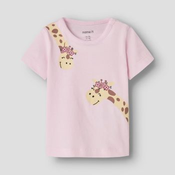 Maglia M/C Rosa con Giraffa - Name it