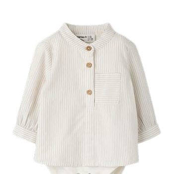 Camicia M/L Body Righe Beige - Name it